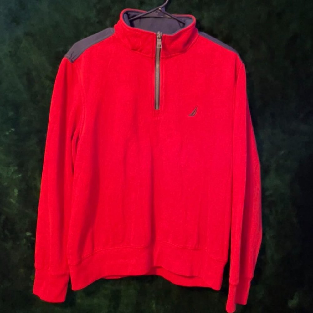 Nautica Men's 1/4 Zip Pieced Fleece Sweatshirt